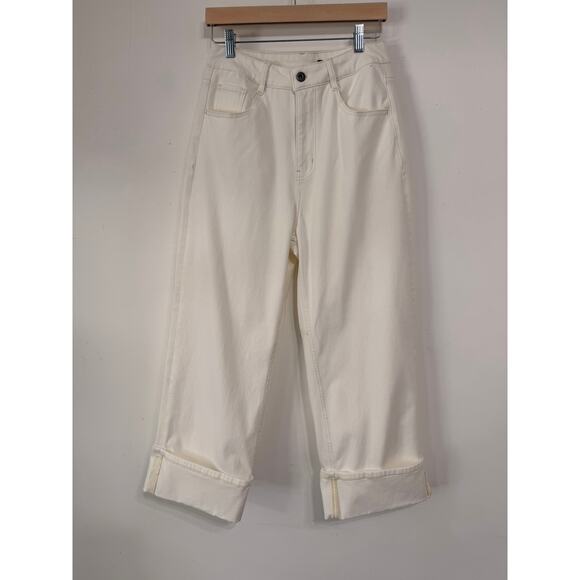 Halara Off-White Wide Leg Jeans sz M softgirl Y2K neutral tones cleangirl - Picture 1 of 5